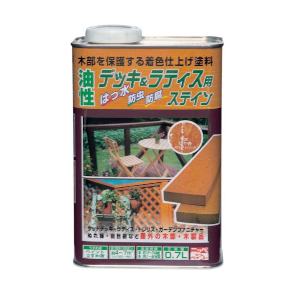 ニッペホームプロダクツ ニッぺ 油性デッキ&ラティス 0.7L オーク HUH005ー0.7 4976124525568 1缶（直送品）