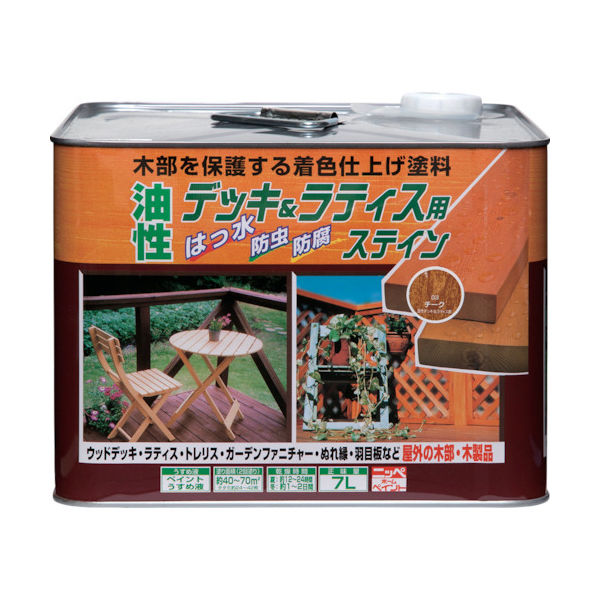 ニッペホームプロダクツ ニッぺ 油性デッキ&ラティス 7L オーク HUH005ー7 4976124525544 1缶 859-8985（直送品）