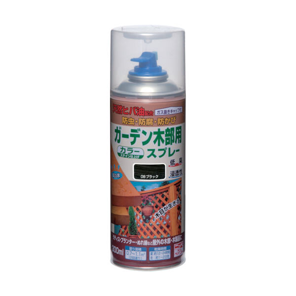 ニッペホームプロダクツ ニッぺ ガーデン木部用スプレー 300ml ブラック HUT008ー300 4976124290817 1本（直送品）