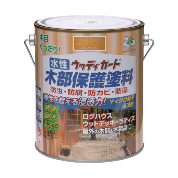 ニッぺ 水性ウッディガード 1.6L ライトオーク HW205ー1.6 4976124532559 1缶(1600mL)（直送品）