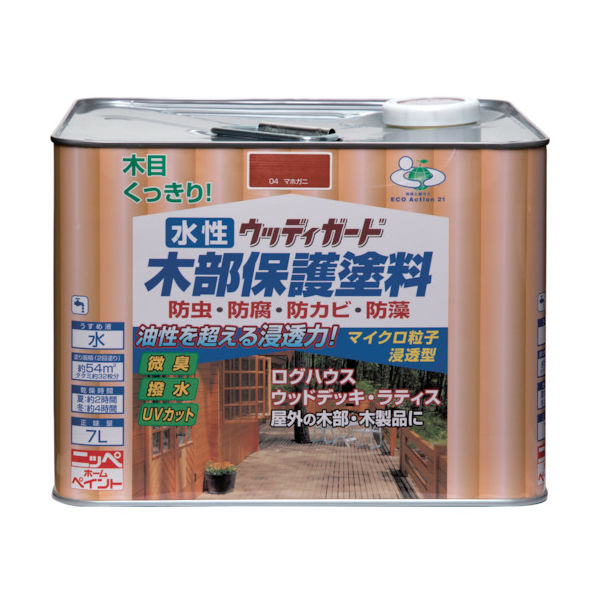 ニッペホームプロダクツ ニッぺ 水性ウッディガード 7L チーク HW208ー7 4976124532870 1缶 859-9093（直送品）