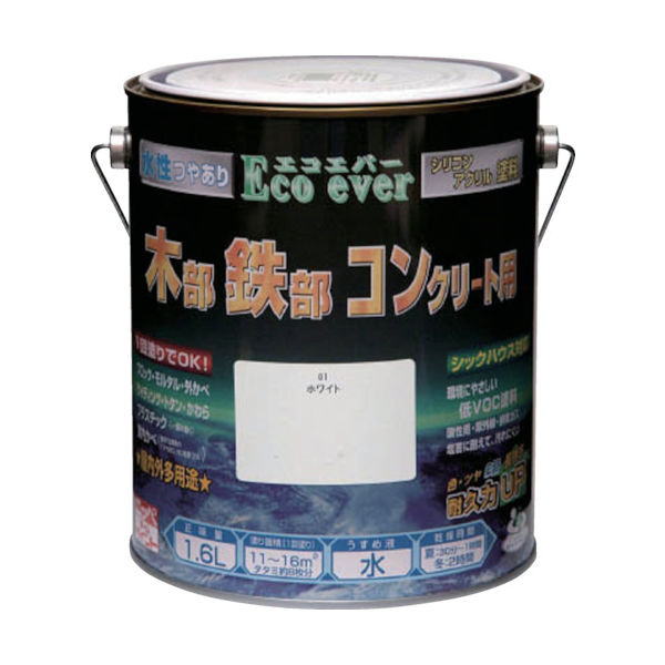 ニッペホームプロダクツ ニッぺ 水性エコエバー 1.6L ライトカーキー HWX123ー1.6 4976124037245 1缶（直送品）