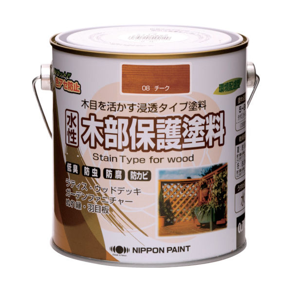 ニッペホームプロダクツ ニッぺ 水性木部保護塗料 0.7L チーク HXY008ー0.7 4976124544170 1缶 859-9325（直送品）