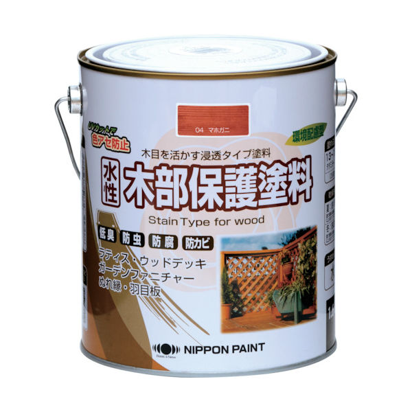 ニッペホームプロダクツ ニッぺ 水性木部保護塗料 1.6L マホガニ HXY004ー1.6 4976124544330 1缶(1600mL)（直送品）