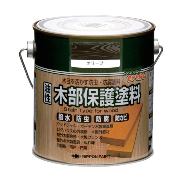 ニッペホームプロダクツ ニッぺ 油性木部保護塗料 0.7L オリーブ HYM004-0.7 1缶 859-9440（直送品）