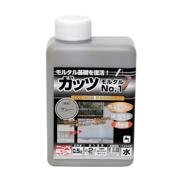 ニッペホームプロダクツ ニッぺ ガッツ モルタルNO.1 0.5kg グレー HYR002-0.5 1缶 859-9528（直送品）