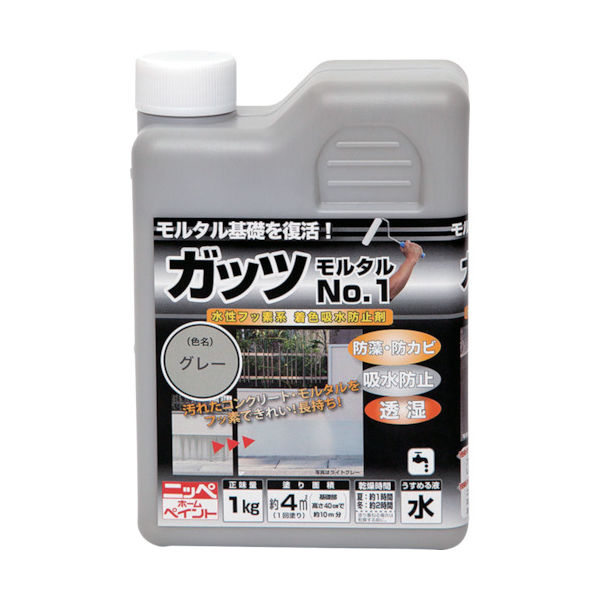 ニッペホームプロダクツ ニッぺ ガッツ モルタルNO.1 1kg グレー HYR002-1 1缶 859-9529（直送品）