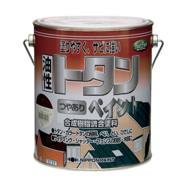 ニッペホームプロダクツ ニッぺ トタンつやありペイント 2kg ブラウンレッド HYP001ー2 4976124184901 1缶（直送品）