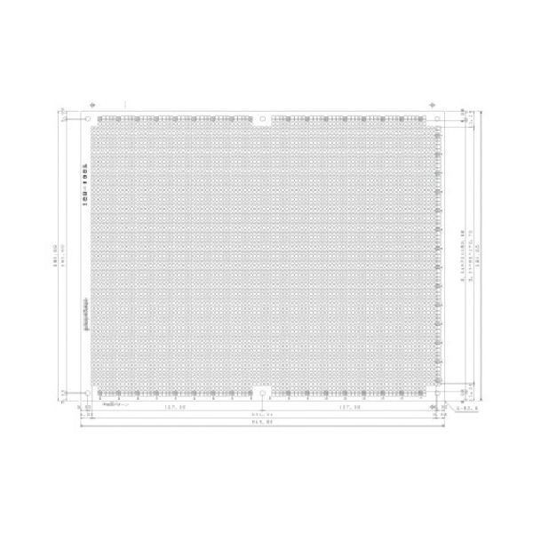 サンハヤト ユニバーサル基板 195×245mm 穴径0.9φ ICB500G 1枚 816-3133（直送品）