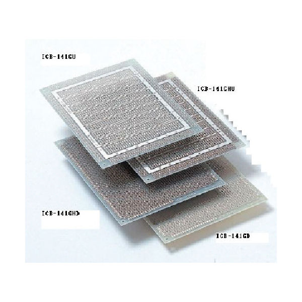 サンハヤト ユニバーサル基板 130×180mm 穴径0.9φ ICB141GD 1枚 816-3110（直送品）