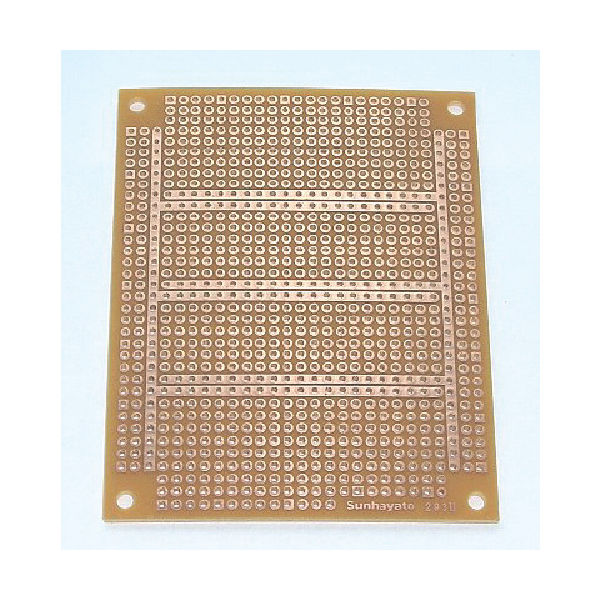 サンハヤト ユニバーサル基板 72×95mm 穴径1.0φ ICB293U 1枚 816-3126（直送品）