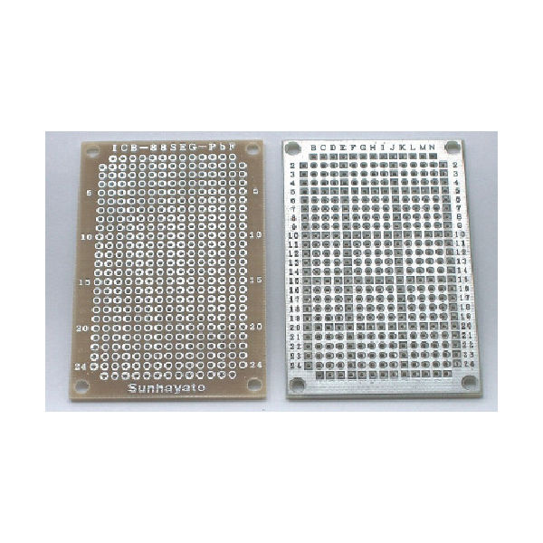 サンハヤト 鉛フリーユニバーサル基板 47×72mm 穴径1.0φ ICB88SEGPBF 1枚 816-3151（直送品）