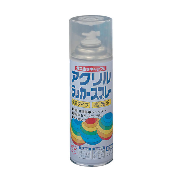ニッぺ アクリルラッカースプレー 400ml 透明クリヤー HWE008ー400 4976124270840 1本(400mL)（直送品）