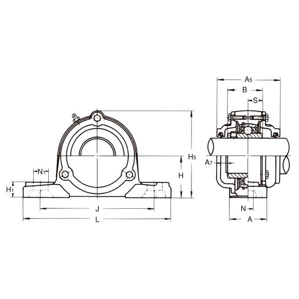 旭精工 ピロー形ユニット UCP形 止めねじ付き、円筒穴形 CUCP214CN 1個（直送品）