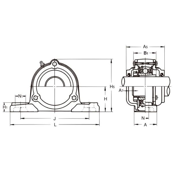 旭精工 ピロー形ユニット UKP+H形 アダプタ付き、テーパ穴形 CUKP315CN 1個（直送品）