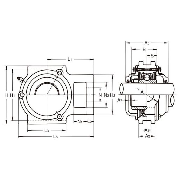 旭精工 テークアップ形ユニット UCT形 止めねじ付き、円筒穴形 CUCT204CN 1セット（6個）（直送品）