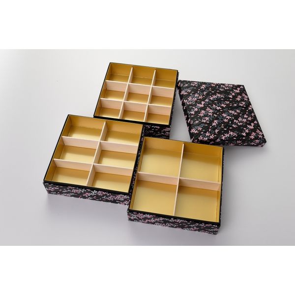 新品 瑞光明 【3段16組 木製仕切ACD付 友禅ZU-No.24 8寸角3段 紙重箱 その他