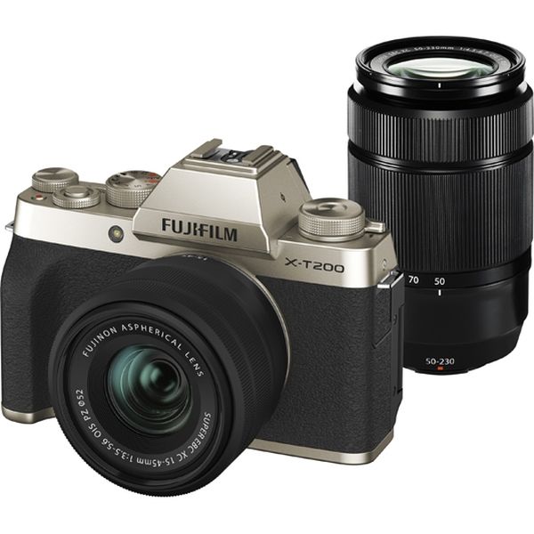 富士フイルム FUJIFILM X-T200 ダブルズームレンズキット　シャンパンゴールド X-T200WZLK-G 1セット（直送品）