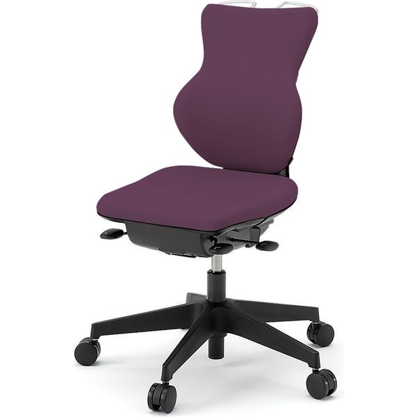 設置込】イトーキ カシコチェア 肘無 ハンガー付 布張 レザーシェル