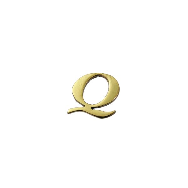 光 真鍮ゴールド文字 大文字 「Q」 天地約20mm QL20ーQ QL20-Q 1個（直送品）