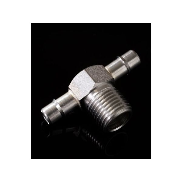 アイシス 1/8ー27NPTオスネジ付きSUSアダプターT型 5mmチューブ用 65-2103-83 1個（直送品）