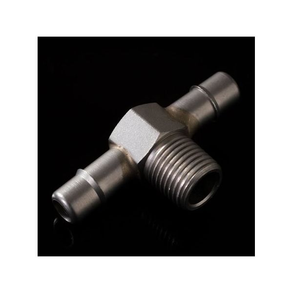 アイシス 1/8ー27NPTオスネジ付きSUSアダプターT型 6mmチューブ用 65-2103-84 1個（直送品）