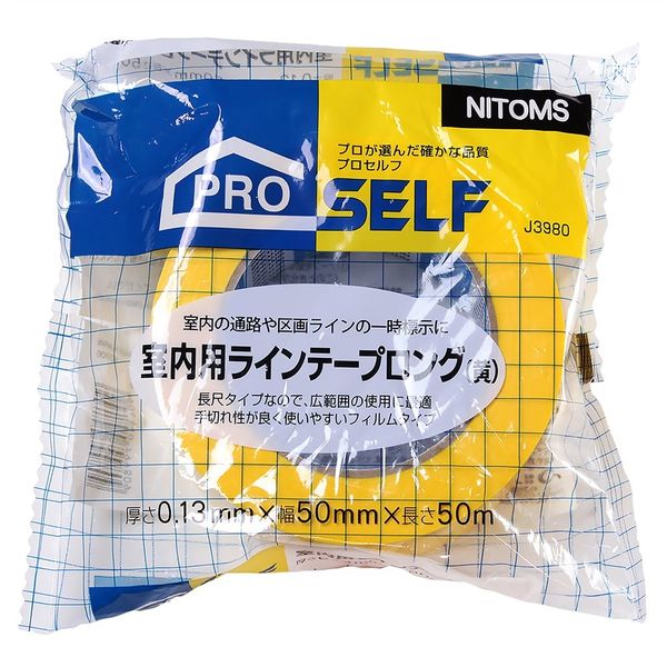 ニトムズ 室内用ラインテープロング 黄 50mm×50m×0.13mm J3980 1セット(30巻)（直送品） 23,499円