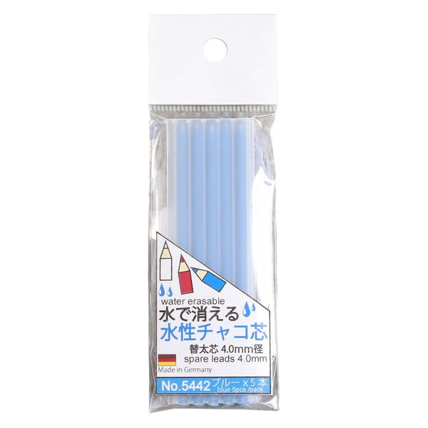日本紐釦貿易 ノック式水性チャコ用替え芯 4.0mm芯 5本入 ブルー 