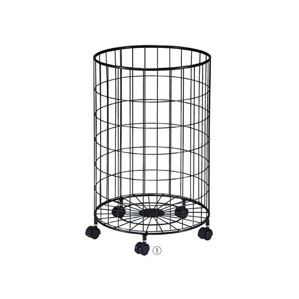 アズワン 円型バスケットワゴン 深型 黒 63-3373-48 1台（直送品）