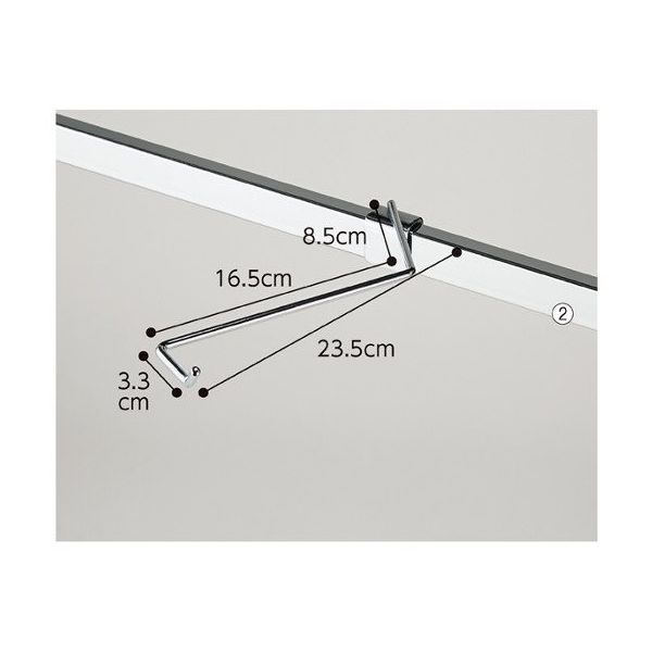 アズワン 角バー用斜め曲げフック 5本組 左曲げ 63-3367-88 1組(5本)（直送品）