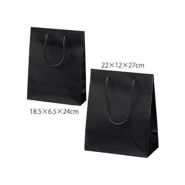 アズワン マット貼り紙袋 黒 22×12×27cm 50枚 63-3385-77 1箱(50枚)（直送品）