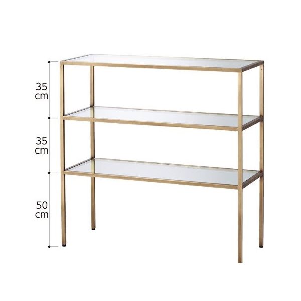 アズワン アンティークゴールド 3段スリムテーブル W120 63-3392-12 1台（直送品）