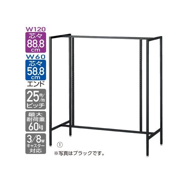 アズワン UR中央両面タイプ W120×H135cm ブラック 63-3394-77 1台（直送品）