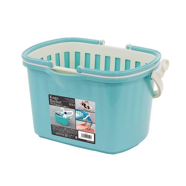 日本メデカルサイエンス 水切り付バケツ 10L アクア 63-5595-40 1個（直送品）