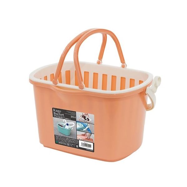 日本メデカルサイエンス 水切り付バケツ 10L オレンジ 63-5595-41 1個（直送品）