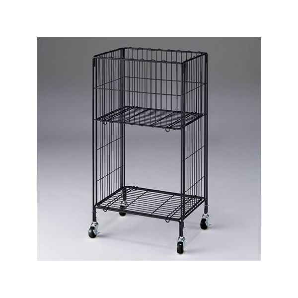 アズワン ワイヤーワゴン 黒 W45xD35cm 2段タイプ 63-5728-18 1台（直送品）