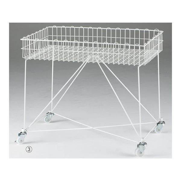アズワン バスケットワゴン W75 白脚部強化 新仕様 63-5727-54 1台（直送品）