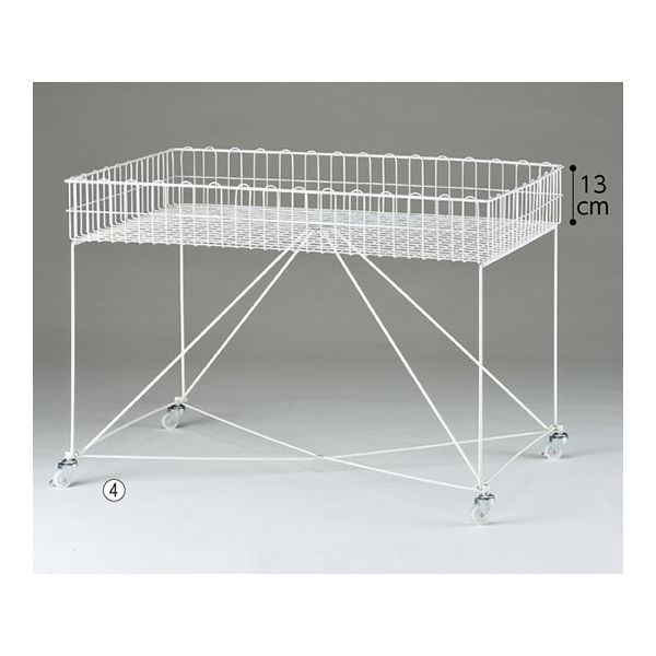 アズワン バスケットワゴン W90 白脚部強化 新仕様 63-5727-53 1台（直送品）