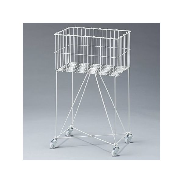 アズワン スモールバスケットワゴン 深型 W45D30 白脚部強化 63-5727-56 1台（直送品）