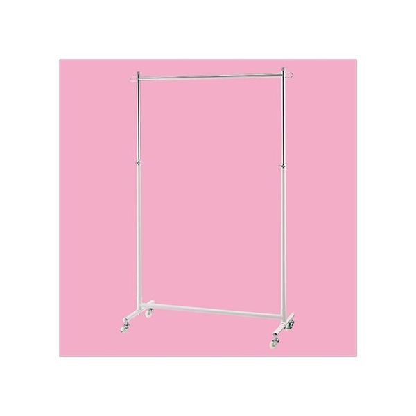 アズワン 組立式シングルハンガー 白 W90cmタイプ 単輪キャスター新仕様 63-5728-38 1台（直送品）