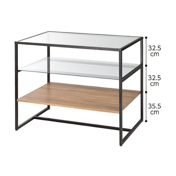 アズワン 3段テーブルH100cm ブラック トロッコ無 63-5728-45 1台（直送品）