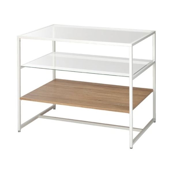 アズワン 3段テーブルH100cm ホワイト トロッコ無 63-5728-47 1台（直送品）