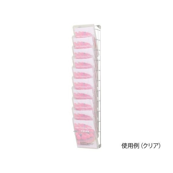 ハヤノ産業 壁掛ラック A4判 1列10段 レッド FPRW-101S-RE 1個 64-0957-68（直送品）