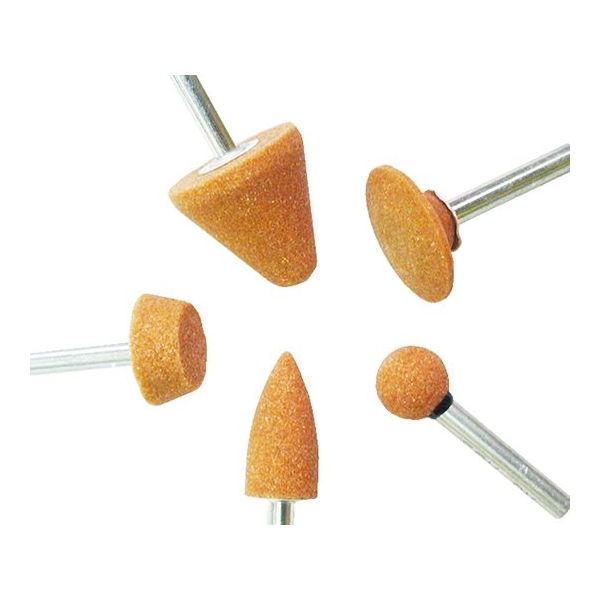 サンフレックス 軸付砥石(金属用)WA材 6φ軸 5種セット No.3734 1袋 62-4934-35（直送品）