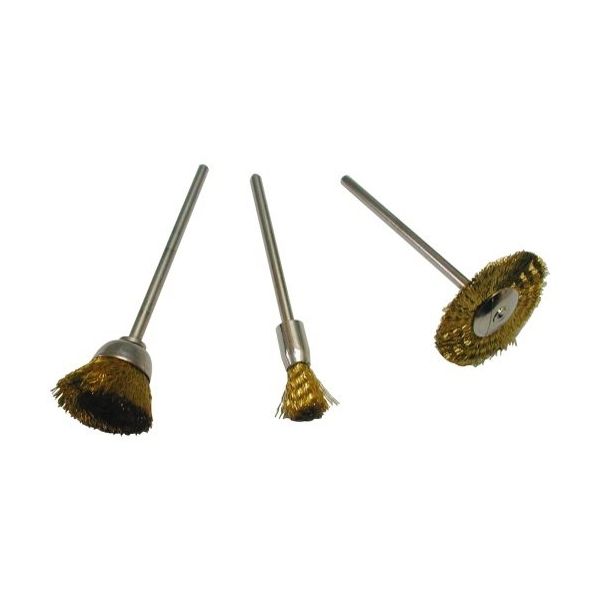 サンフレックス 精密ワイヤーブラシ 3本セット 真鍮線 No.H-331 1袋 62-4939-32（直送品）