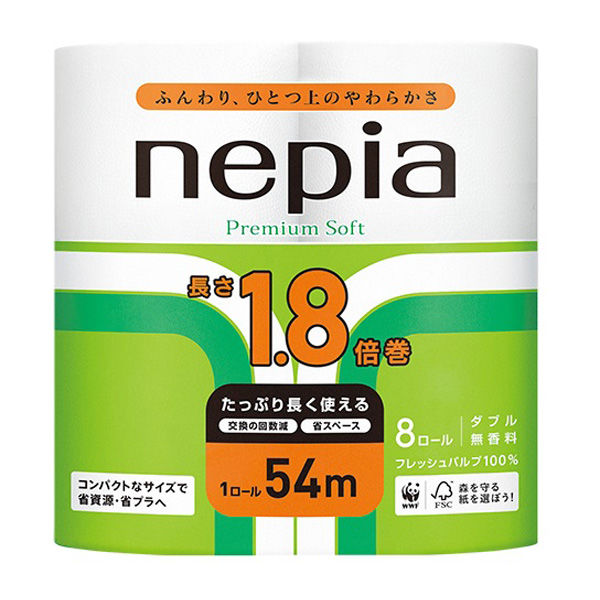 ネピア プレミアムソフト トイレットロール 1.8倍巻 8ロール