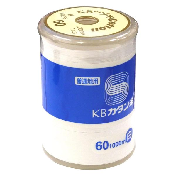 KBツヅキ カタン糸 60/1000 白 KANE60-1000-W 1箱（直送品） - アスクル