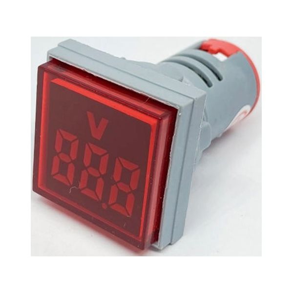 共立電子産業 DC4ー100V LEDデジタル電圧計 角型 赤 65-9620-77 1個（直送品）