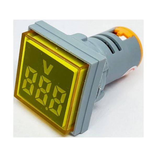 共立電子産業 DC4ー100V LEDデジタル電圧計 角型 黄 65-9620-79 1個（直送品）