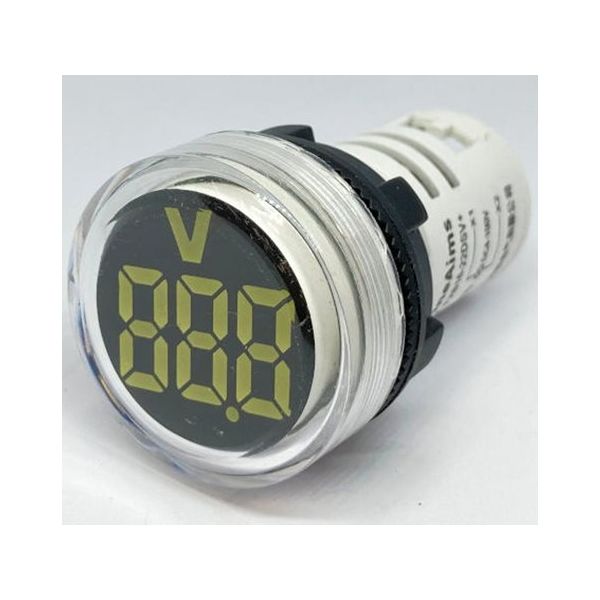 共立電子産業 DC4ー100V LEDデジタル電圧計 丸型 白 65-9620-83 1個（直送品）